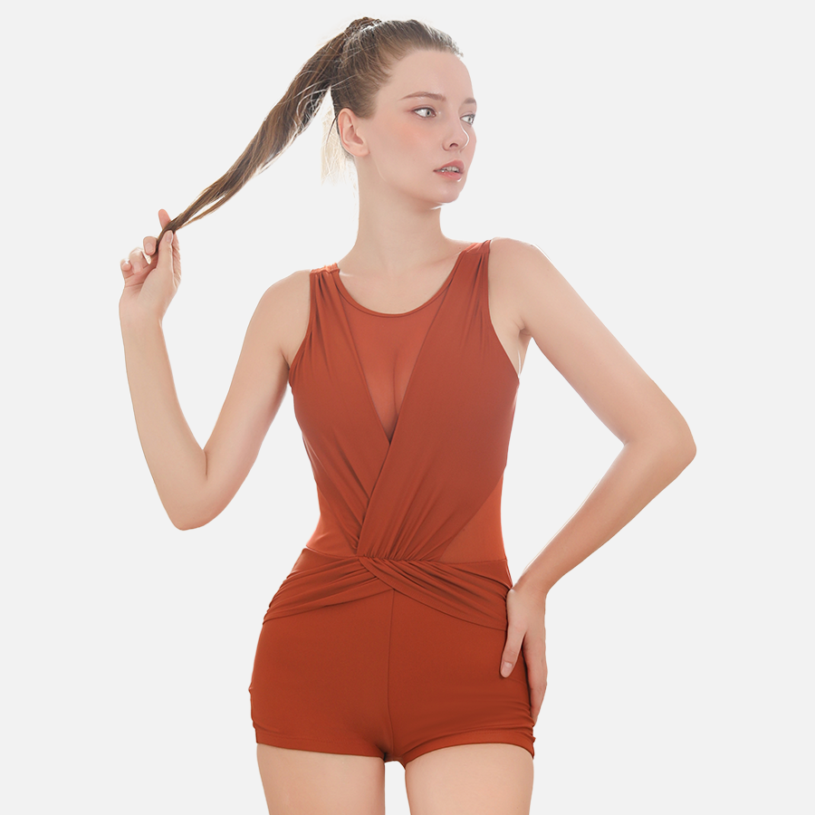 Bộ bơi liền short cổ V - 17131