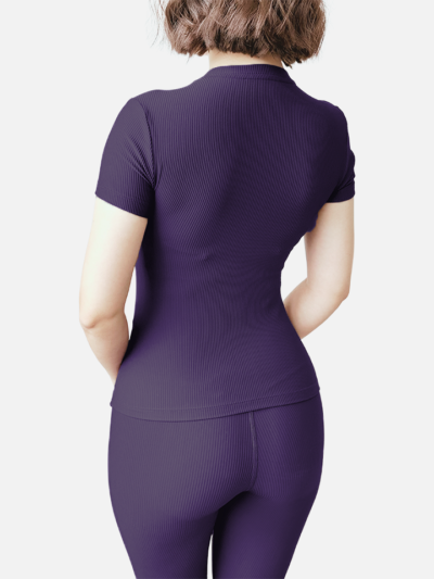 Set tập gym yoga vải gân tay ngắn quần legging 36030