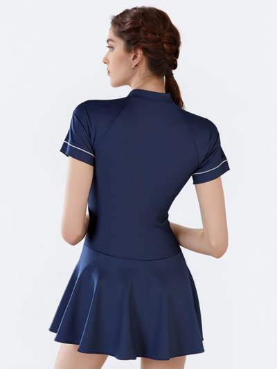 Đầm bơi tay ngắn dây kéo - 35016
